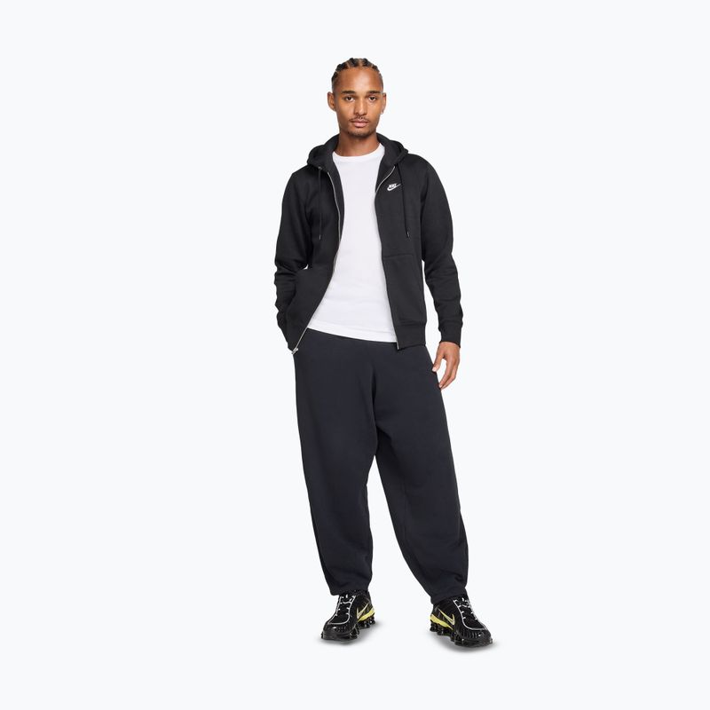 Pánska mikina Nike Club Full Zip Hoodie black/black/white 2