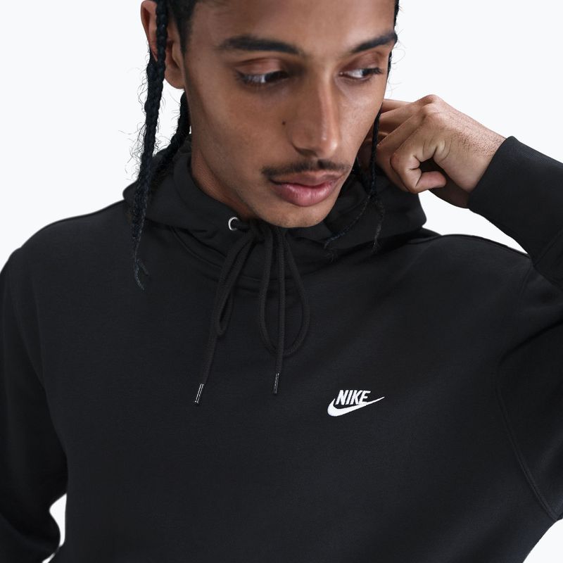 Pánska mikina Nike Club Pullover Hoodie black/black/white 5