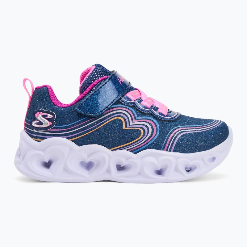 Detské topánky SKECHERS Heart Lights Retro Hearts navy leather/multi trim 2