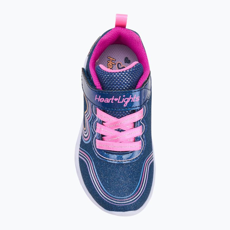 Detské topánky SKECHERS Heart Lights Retro Hearts navy leather/multi trim 5