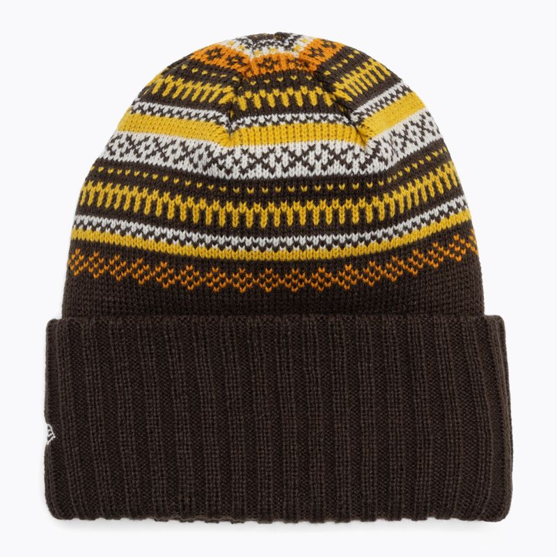 Dámska zimná čiapka New Era Rail Isle Cuff Knit Beanie tmavohnedá 2