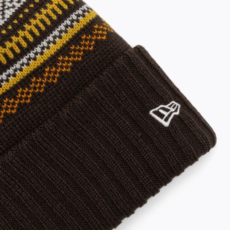 Dámska zimná čiapka New Era Rail Isle Cuff Knit Beanie tmavohnedá 3