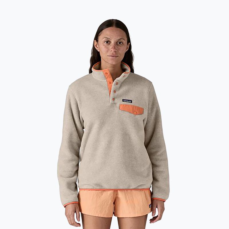 Dámska trekingová mikina Patagonia LW Synch Snap-T P/O oatmeal heather w/heirloom peach