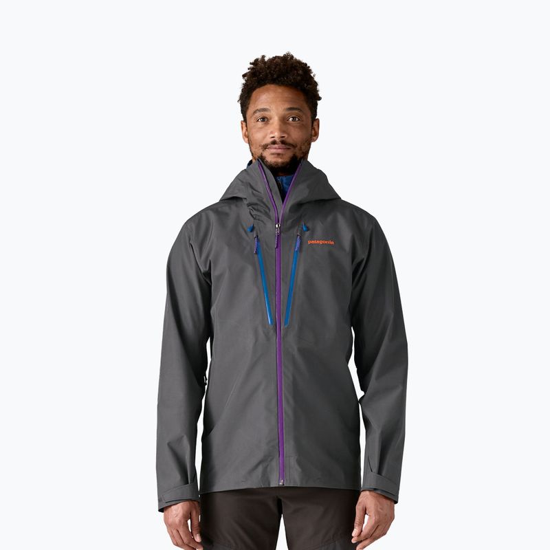 Pánska bunda do dažďa Patagonia Triolet forge grey w / p6 blue