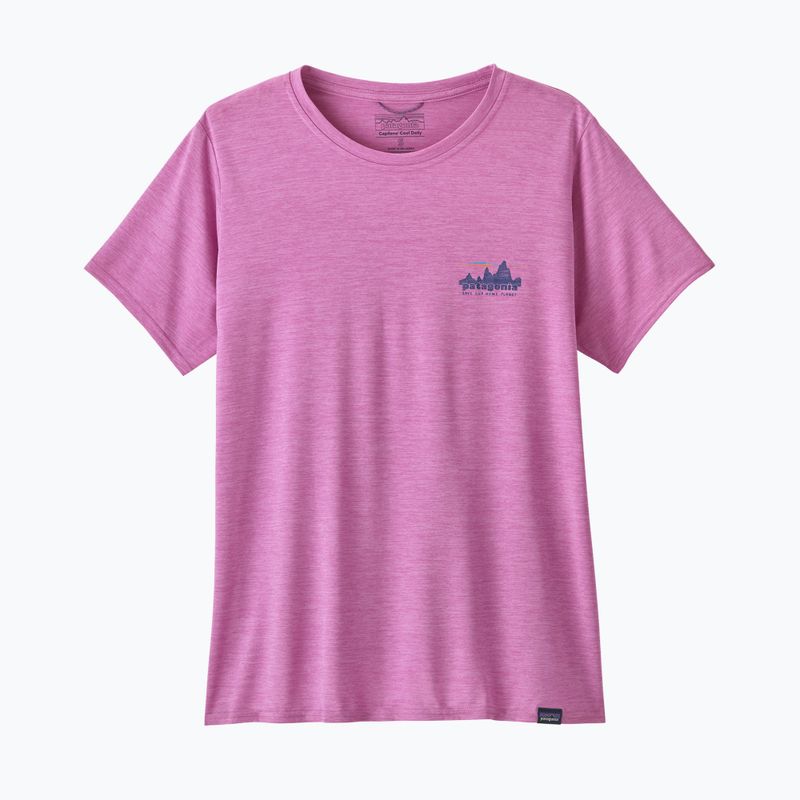 Dámske tričko Patagonia Cap Cool Daily Graphic Shirt '73 skyline / brisk purple x-dye 4