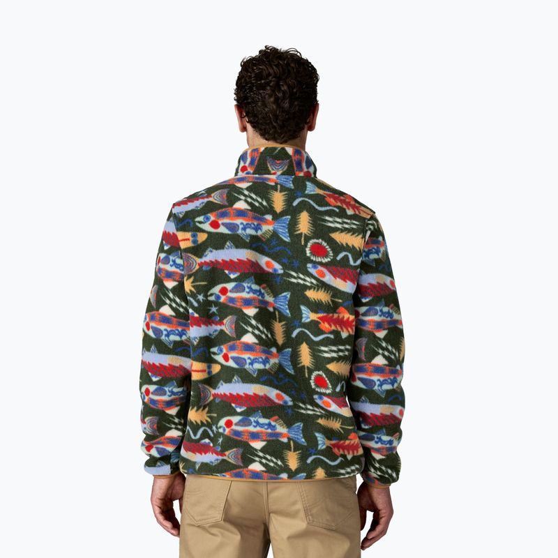 Pánska trekingová mikina Patagonia LW Synch Snap-T P / O salmon energy: old growth green 2