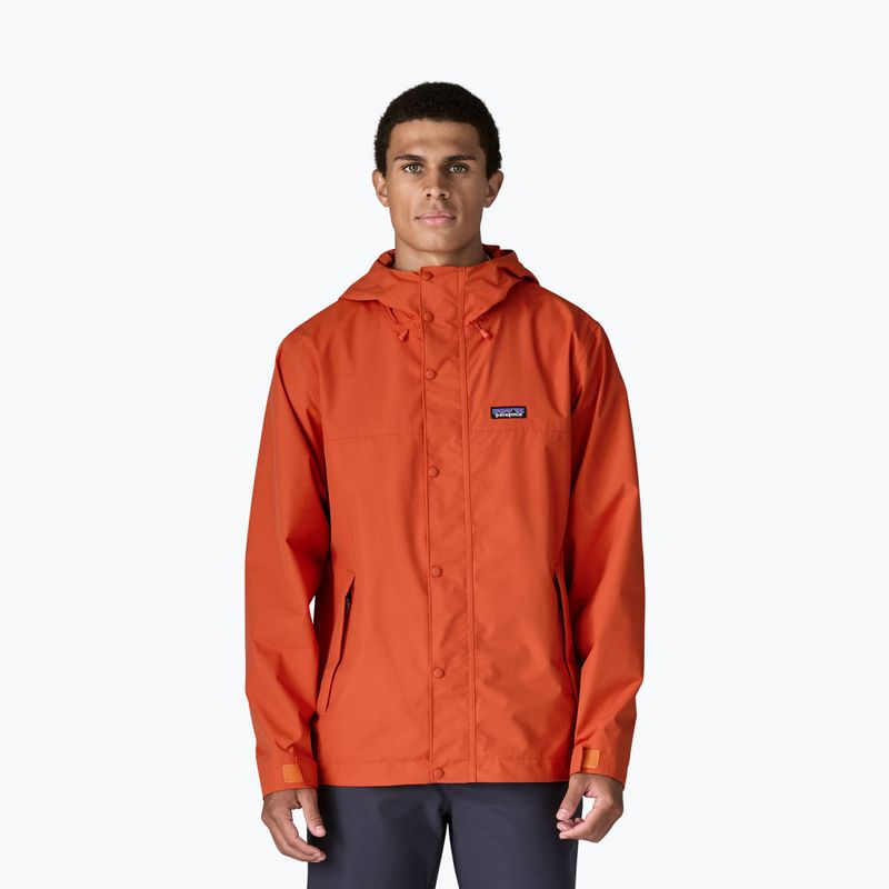 Pánska nepremokavá bunda Patagonia Outdoor Everyday Rain coal orange
