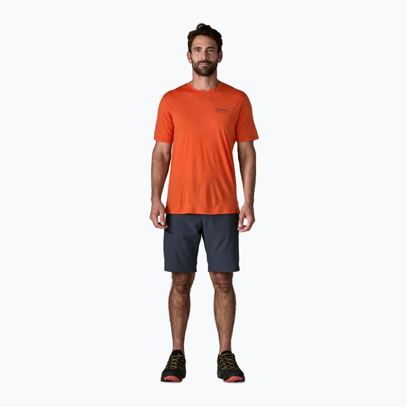 Pánske tričko Patagonia Cap Cool Merino Blend Graphic Shirt heritage header/coal orange 4