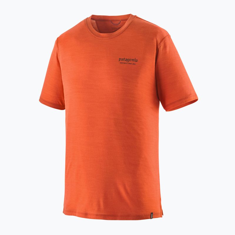 Pánske tričko Patagonia Cap Cool Merino Blend Graphic Shirt heritage header/coal orange 5
