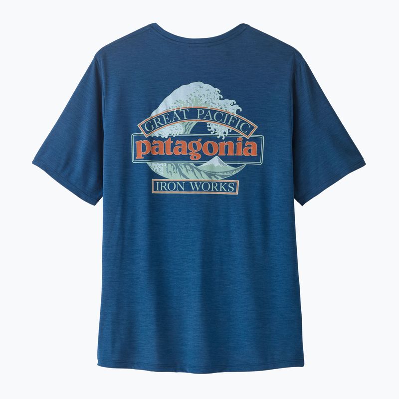 Pánske tričko Patagonia Capilene Cool Daily - Great Waves clement blue/light clement blue x-dye 4