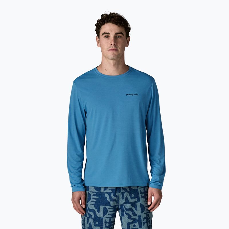 Pánske tričko longsleeve Patagonia Capilene Cool Daily - Boardshort Logo shore blue/light shore blue x-dye