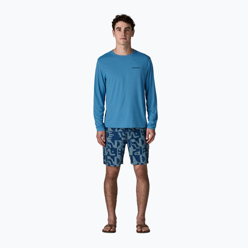 Pánske tričko longsleeve Patagonia Capilene Cool Daily - Boardshort Logo shore blue/light shore blue x-dye 2
