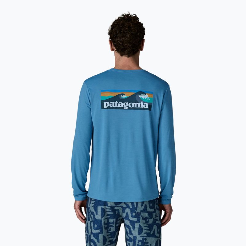 Pánske tričko longsleeve Patagonia Capilene Cool Daily - Boardshort Logo shore blue/light shore blue x-dye 3