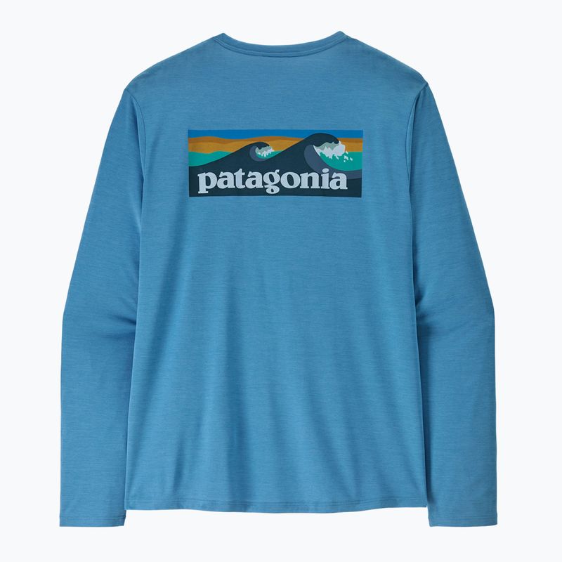 Pánske tričko longsleeve Patagonia Capilene Cool Daily - Boardshort Logo shore blue/light shore blue x-dye 5