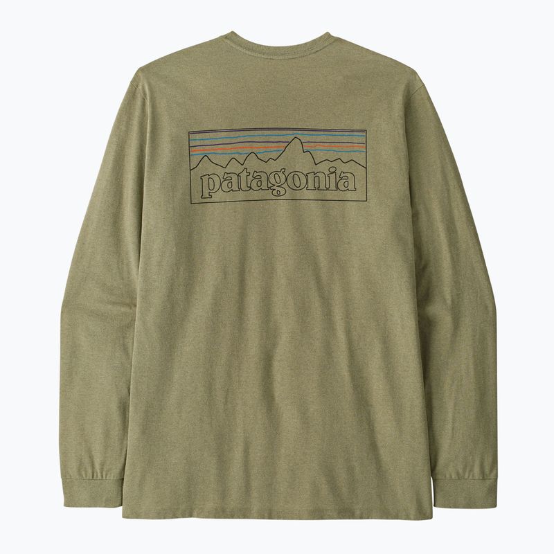 Pánske tričko longsleeve Patagonia P-6 Logo Responsibili p-6 outline/gumtree green 2