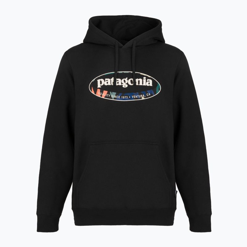 Pánska mikina Patagonia '95 Oval Logo Uprisal Hoody Black: Kaleido