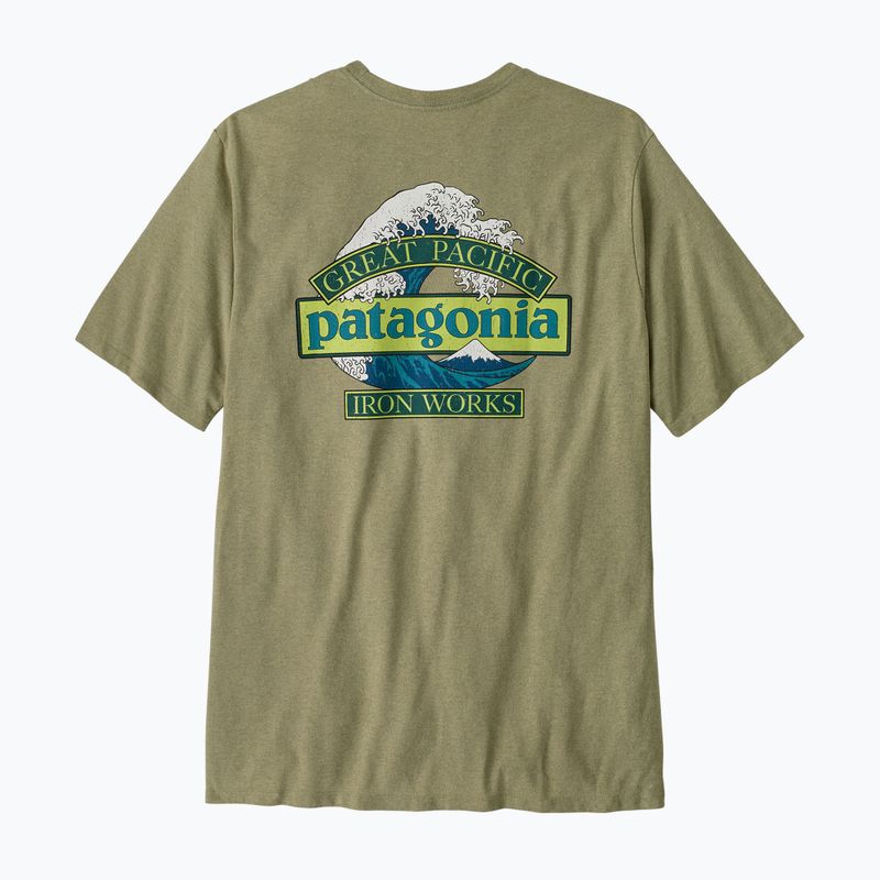 Pánske trekingové tričko Patagonia Great Waves Responsibili Tee gumtree green 2
