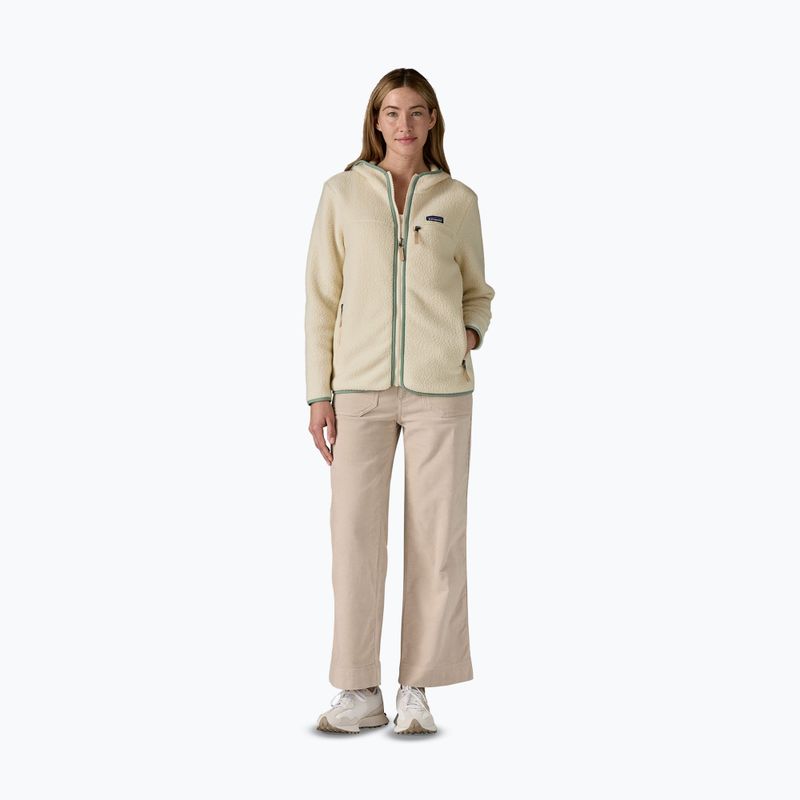 Dámska fleecová mikina Patagonia Retro Pile Hoody natural w/ellwood green 2