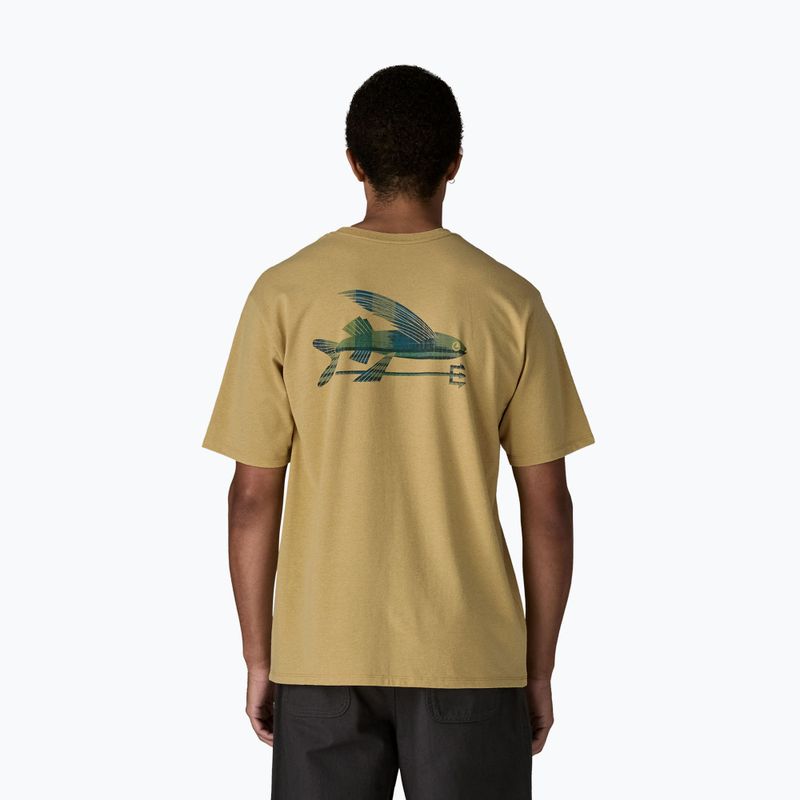 Pánske tričko Patagonia Flying Fish Responsibili Tee limestone yellow/heritage fitz 3