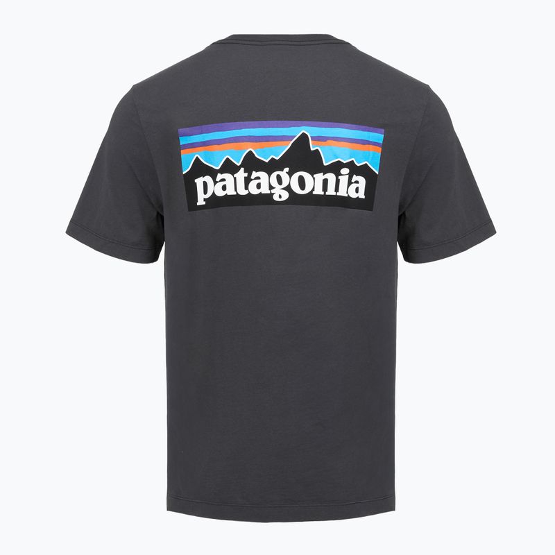 Pánske tričko Patagonia P-6 Logo ink black 2