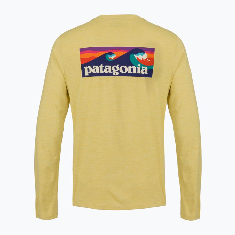 Pánske tričko longsleeve Patagonia Cap Cool Daily Boardshort Logo LS limestone yellow - Light Limestone yellow x-dye 2