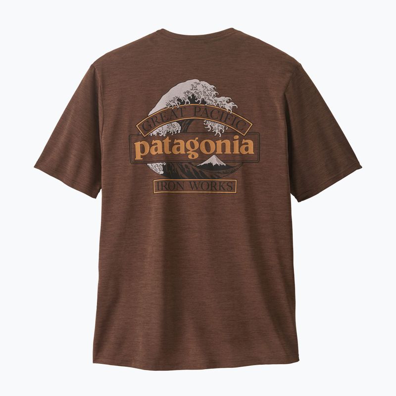Pánske tričko Patagonia Cap Cool Daily Great Waves berm brown - light berm brown x-dye 2