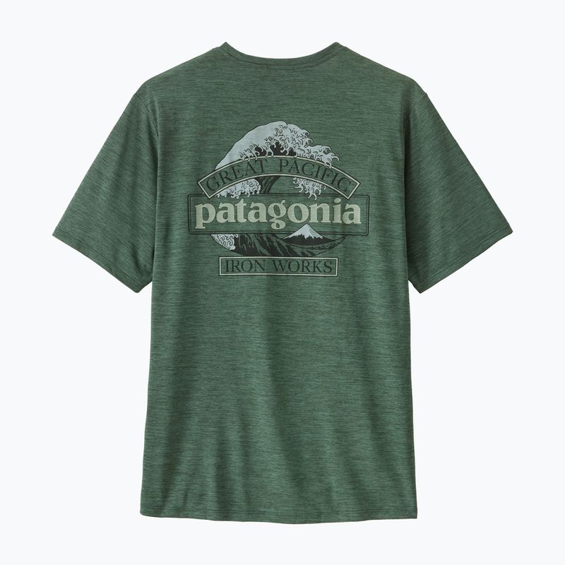 Pánske tričko Patagonia Cap Cool Daily Great Waves canopy green - light canopy green x-dye 2