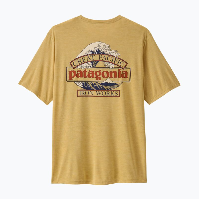 Pánske tričko Patagonia Cap Cool Daily Great Waves limestone yellow - light limestone yellow x-dye 2