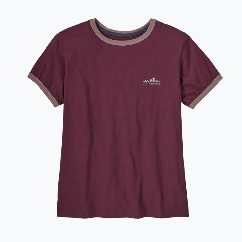Dámske tričko Patagonia Fitz Roy Foothills Ringer Tee berry fig