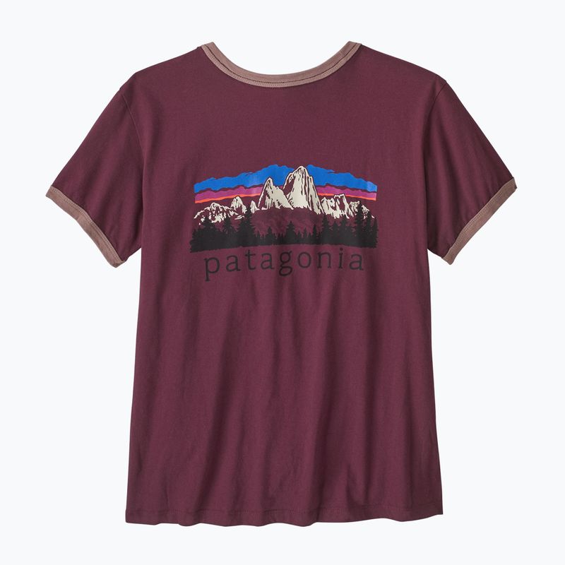 Dámske tričko Patagonia Fitz Roy Foothills Ringer Tee berry fig 2