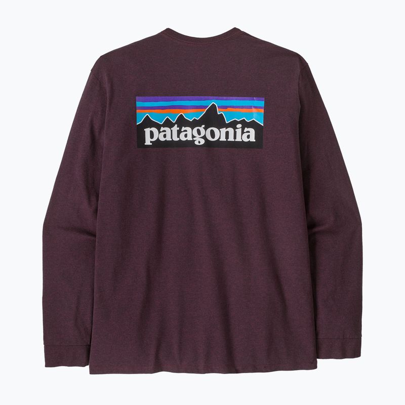 Pánske tričko longsleeve Patagonia P-6 Logo Responsibili berry fig 2