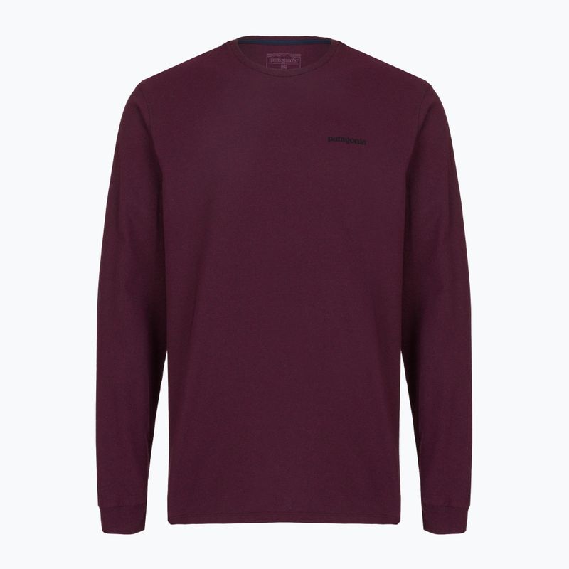 Pánske tričko longsleeve Patagonia P-6 Logo Responsibili berry fig