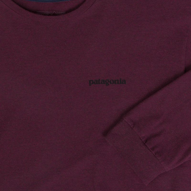 Pánske tričko longsleeve Patagonia P-6 Logo Responsibili berry fig 3