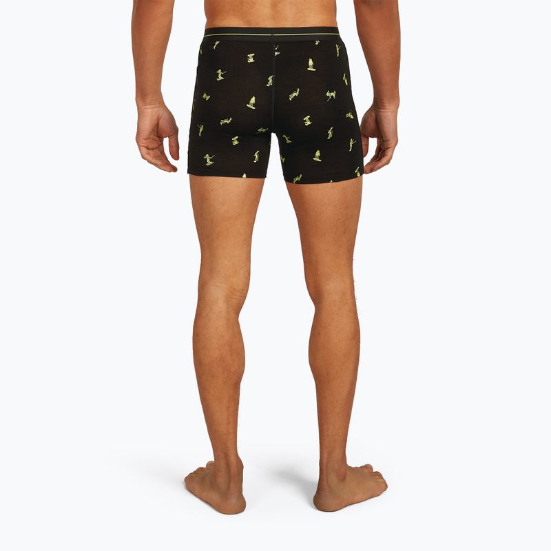 Pánske termo boxerky Icebreaker Anatomica Snow Day black/peridot/aop 4