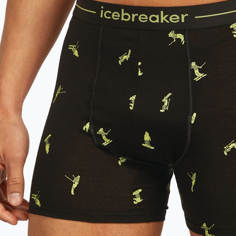 Pánske termo boxerky Icebreaker Anatomica Snow Day black/peridot/aop 5