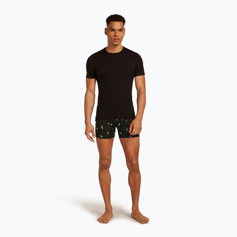 Pánske termo boxerky Icebreaker Anatomica Snow Day black/peridot/aop 6