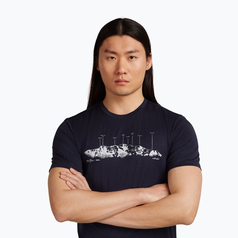 Pánske tričko icebreaker Merino 150 Tech Lite The Peaks midnight navy 4