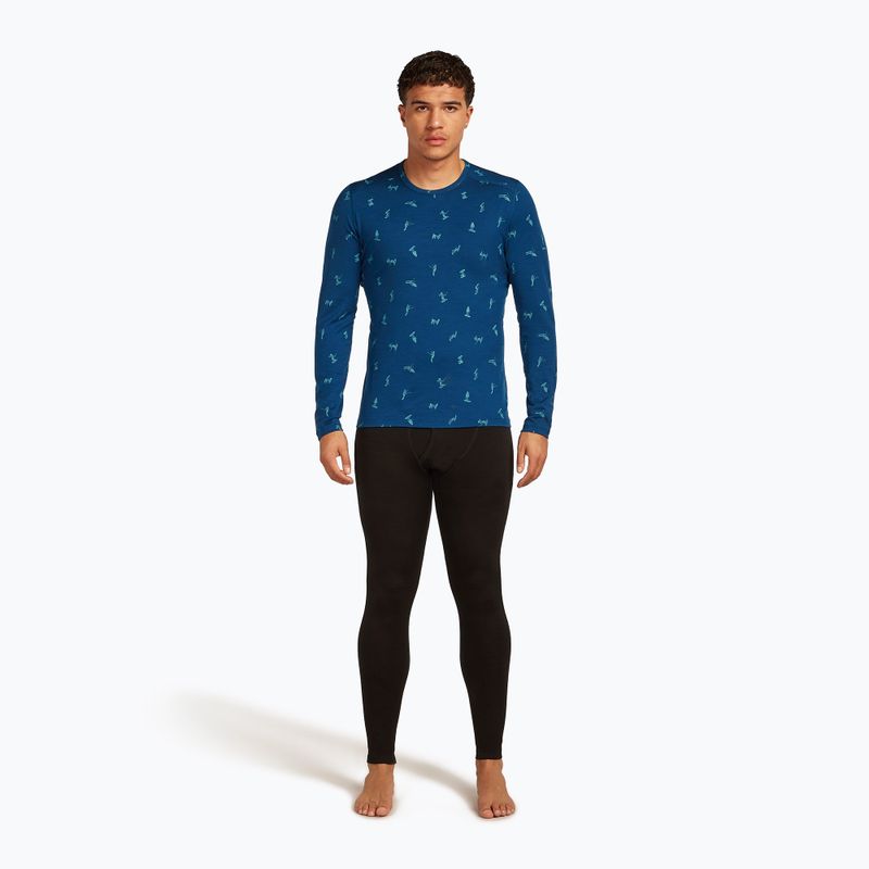 Pánske termo tričko longsleeve icebreaker Merino 200 Oasis Crewe Snow Day atlantis/topaz/aop 2