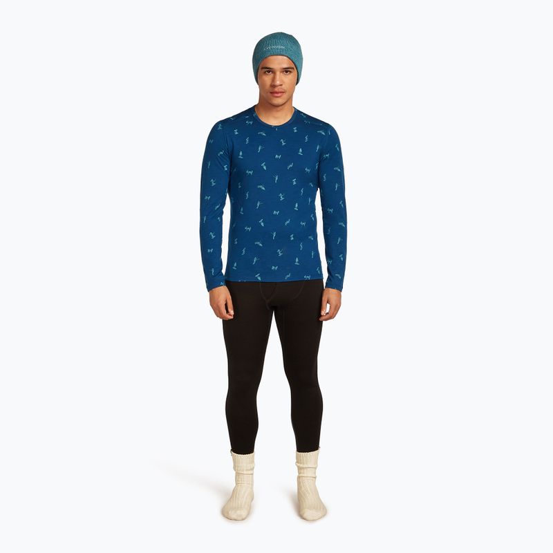 Pánske termo tričko longsleeve icebreaker Merino 200 Oasis Crewe Snow Day atlantis/topaz/aop 4
