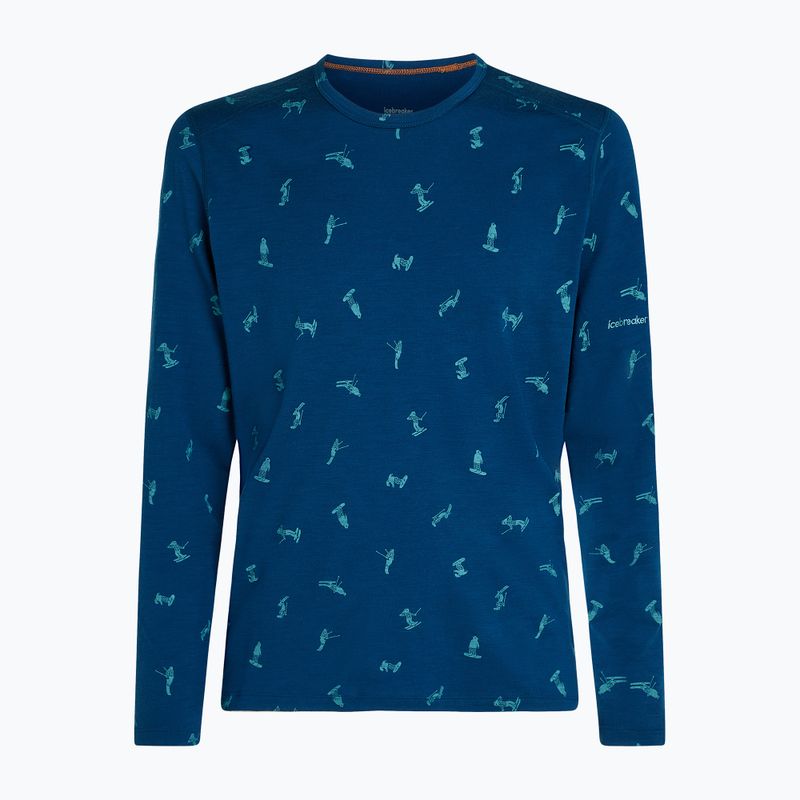 Pánske termo tričko longsleeve icebreaker Merino 200 Oasis Crewe Snow Day atlantis/topaz/aop 7