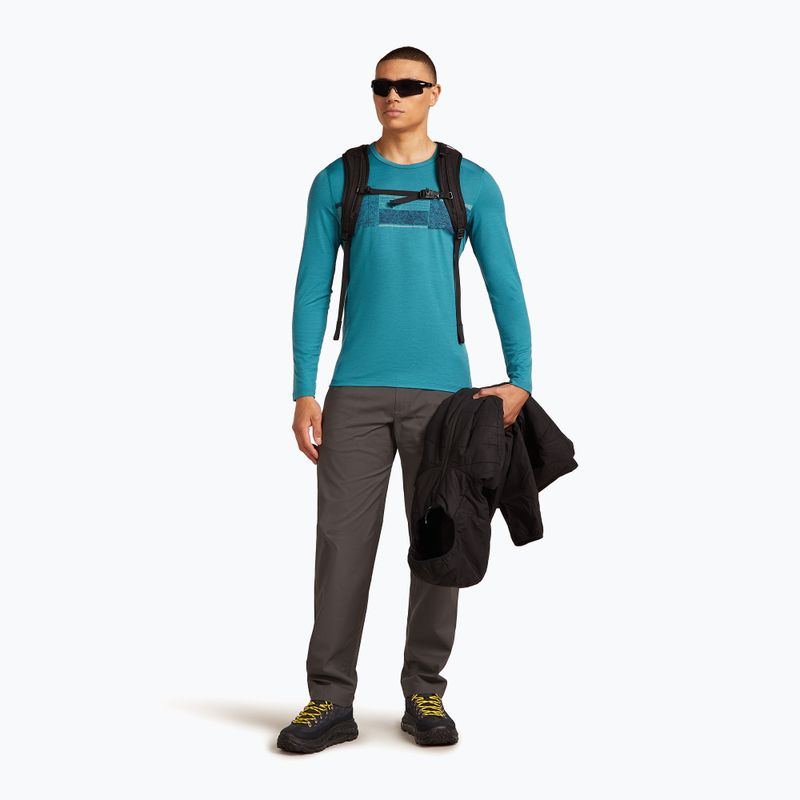 Pánske termo tričko longsleeve icebreaker Merino 200 Oasis Crewe Elevation Line topaz 4