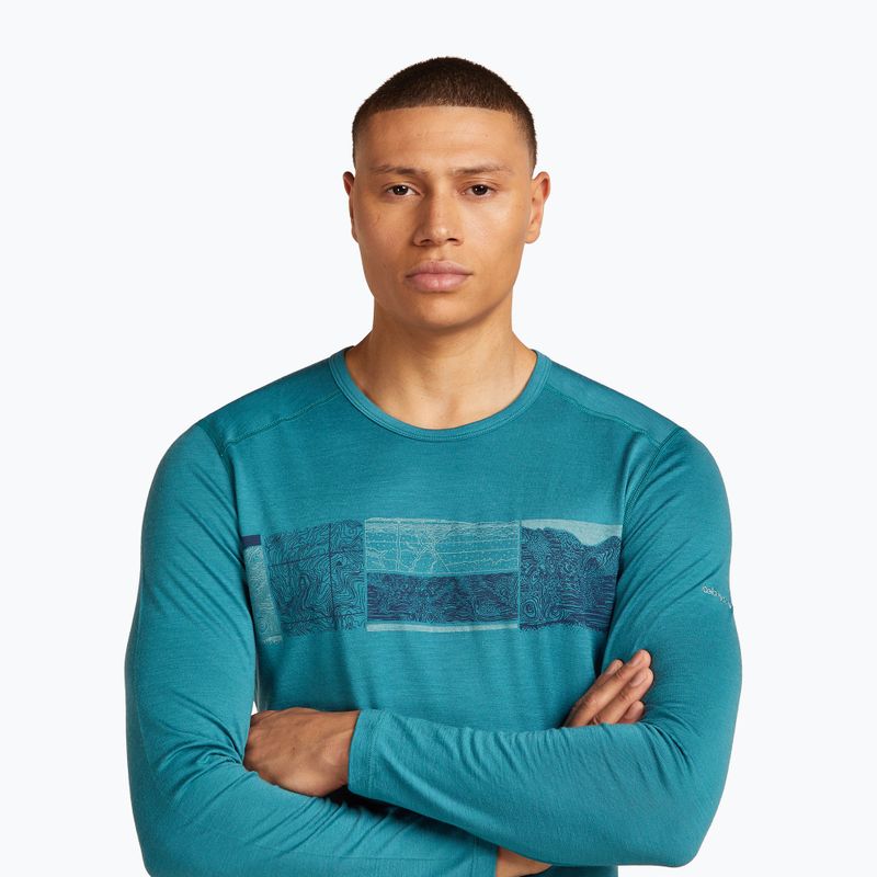Pánske termo tričko longsleeve icebreaker Merino 200 Oasis Crewe Elevation Line topaz 6