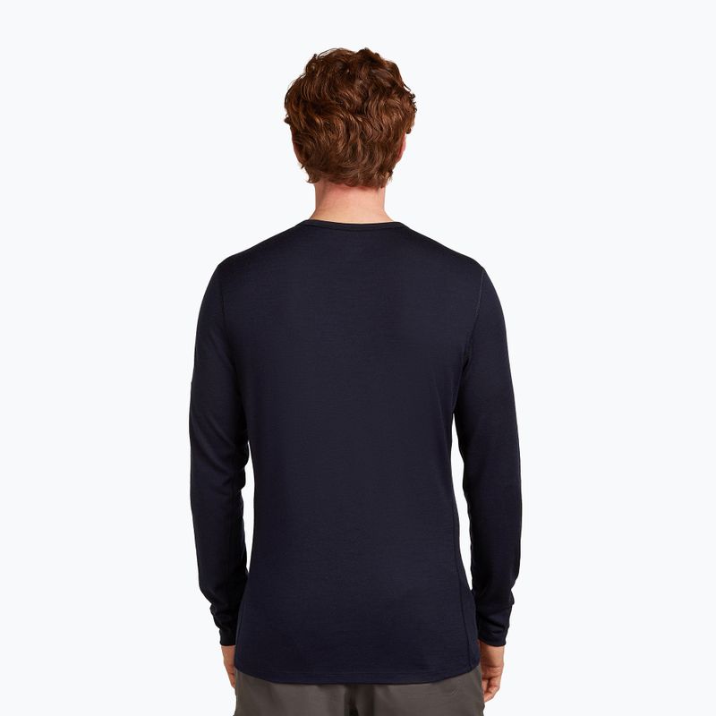 Pánske termo tričko longsleeve icebreaker Merino 200 Oasis Crewe Elevation Line midnight navy 3
