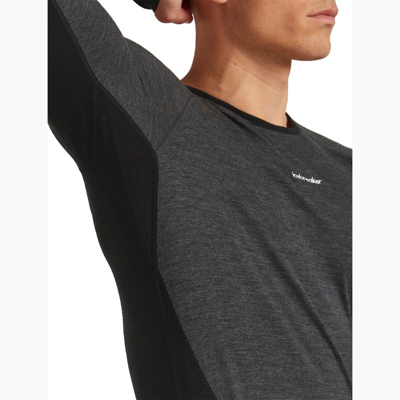 Pánske termo tričko longsleeve Icebreaker Merino 200 Oasis+ LS Crewe 0JI black/jet heather/undyed/cb 4