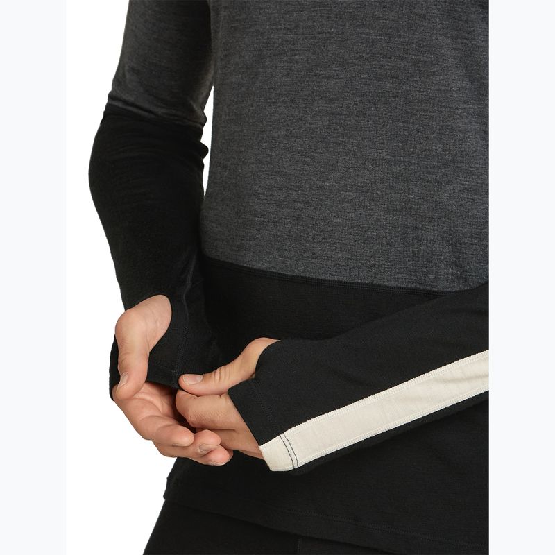 Pánske termo tričko longsleeve Icebreaker Merino 200 Oasis+ LS Crewe 0JI black/jet heather/undyed/cb 6