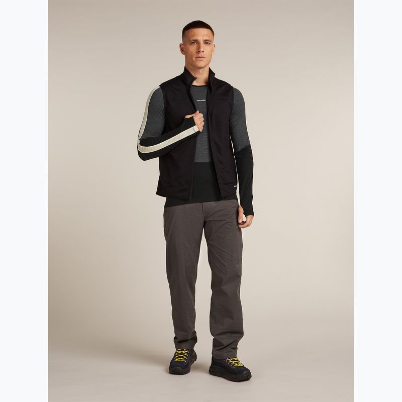 Pánske termo tričko longsleeve Icebreaker Merino 200 Oasis+ LS Crewe 0JI black/jet heather/undyed/cb 8