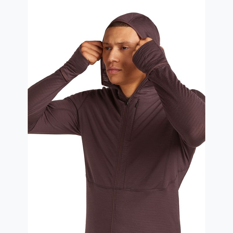 Pánska trekingová mikina Icebreaker Merino 200 RealFleece Descender Zip Hoodie java 5