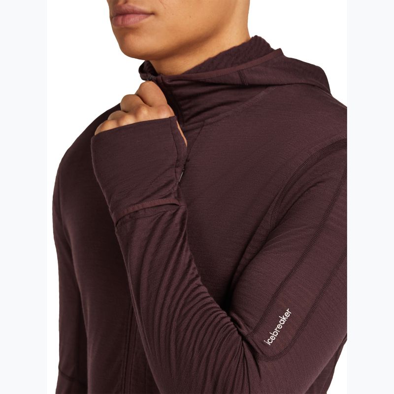 Pánska trekingová mikina Icebreaker Merino 200 RealFleece Descender Zip Hoodie java 8