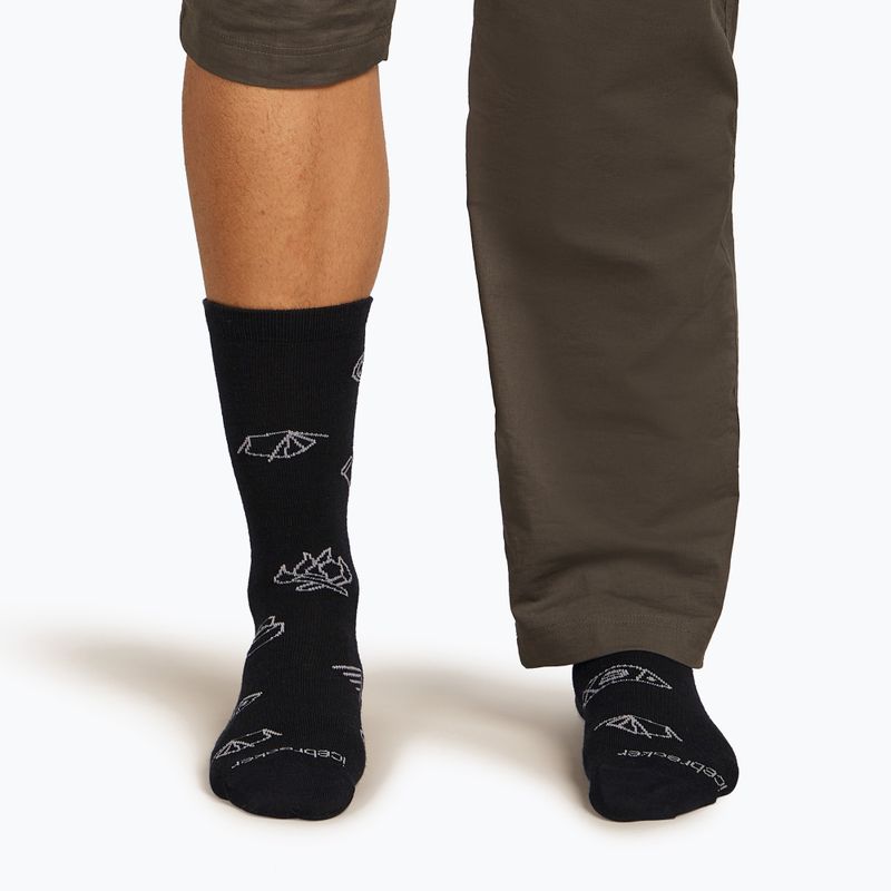 Pánske ponožky icebreaker Merino Ultralight Crew Camp Ess black/alloy 4