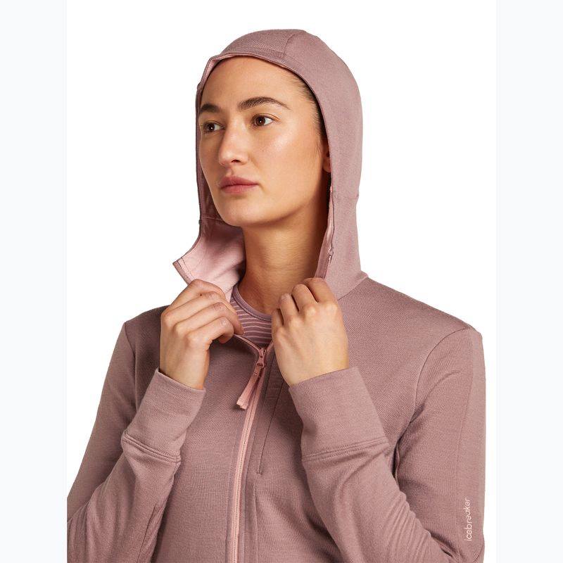 Dámska mikina Icebreaker Merino 260 Quantum IV Zip Hoodie summit/blush 5